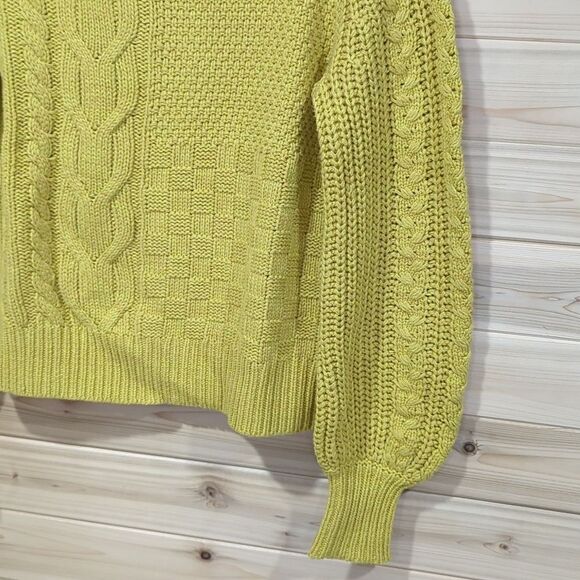 Sundance Sweater Womens Small Golden Yellow Cable Knit Boho - Picture 3 of 8